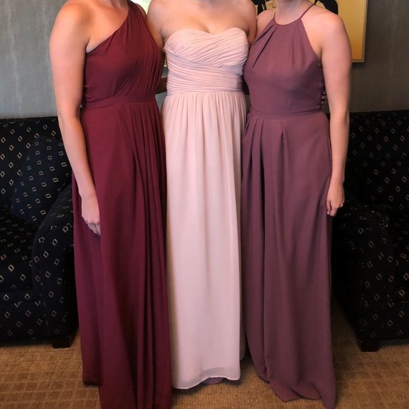 Banana Republic/Weddington Way Mauve Bridesmaids Dress with pockets - Picture 2 of 6